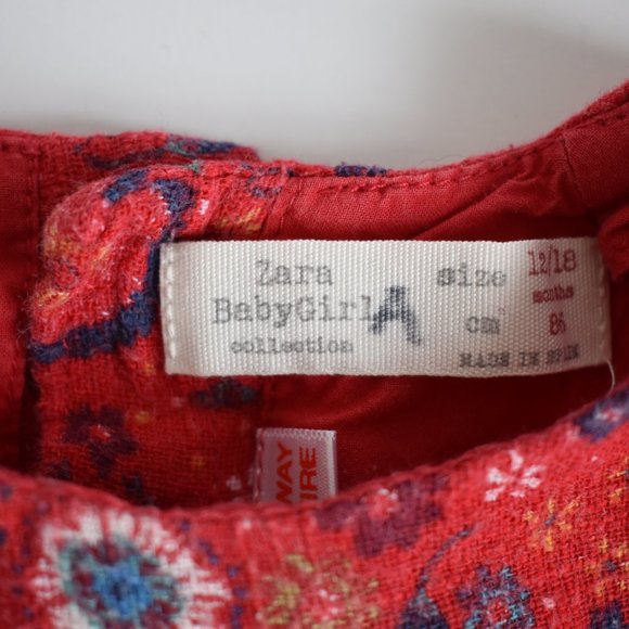 Zara Baby Girl Collection Floral Print Dress 12-18 Months (86 cm) - Picture 7 of 9